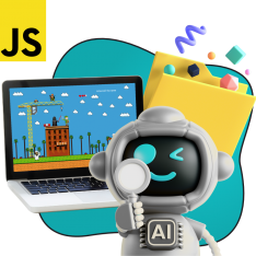 Язык программирования JavaScript + AI. Проектное обучение + геймификация + AI-помощники - КИБЕРшкола программирования для детей, компьютерные курсы для школьников, начинающих и подростков - KIBERone г. Троицк